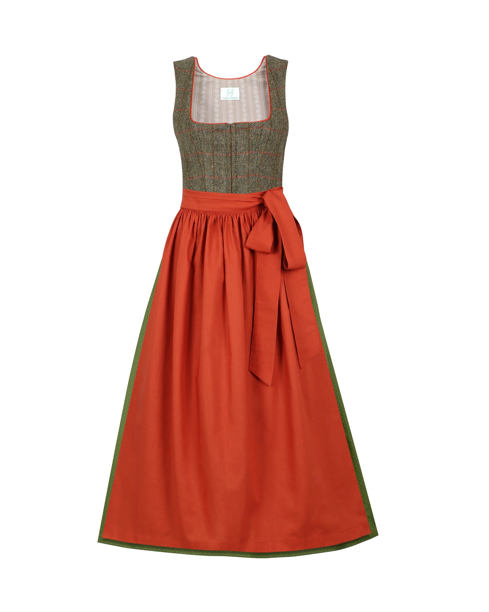 Tweed Dirndl Oliv Grün Jagdlicher Damen Look