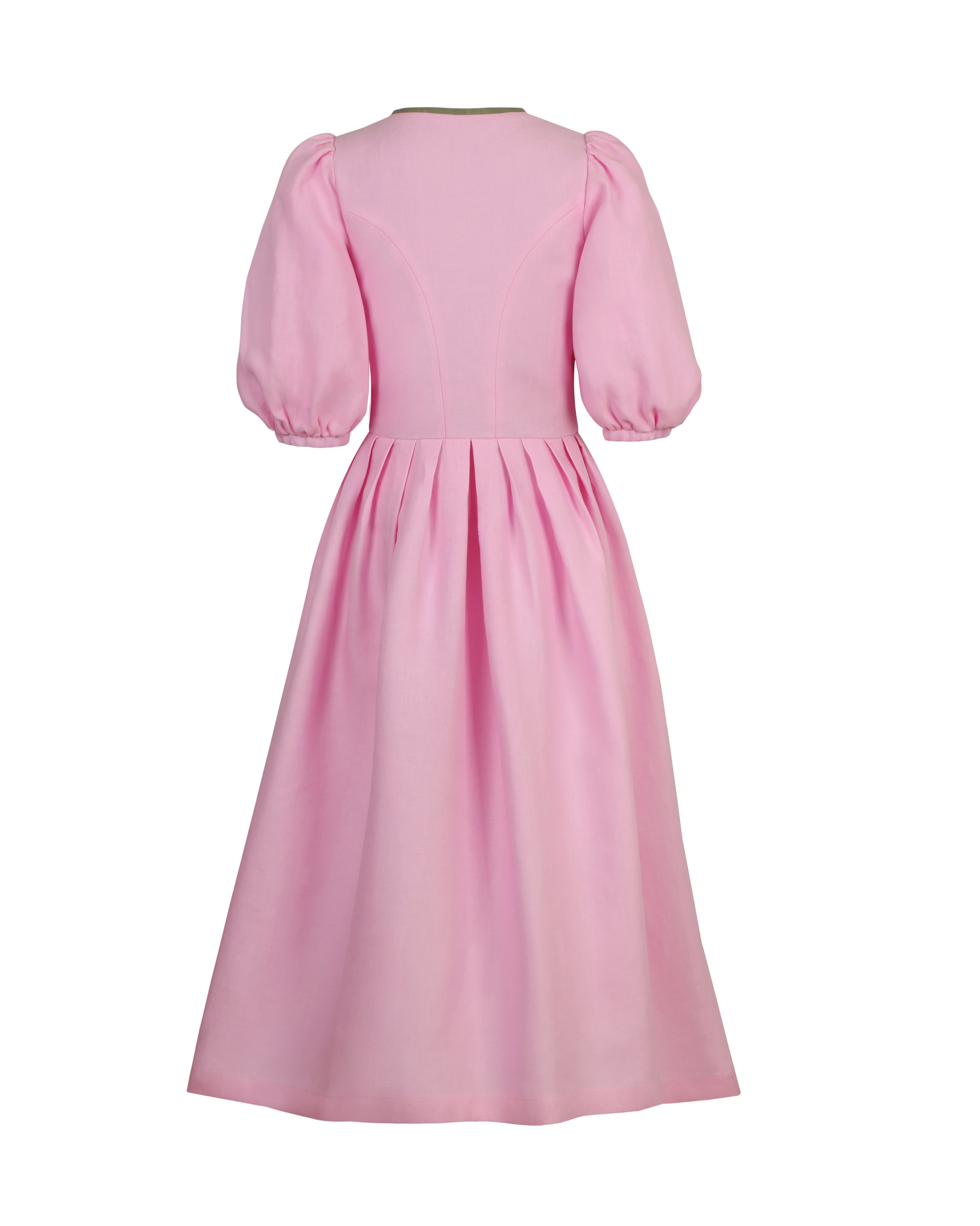 Leinenkleid Dirndl Waschdirndl Leinen Rosa Front