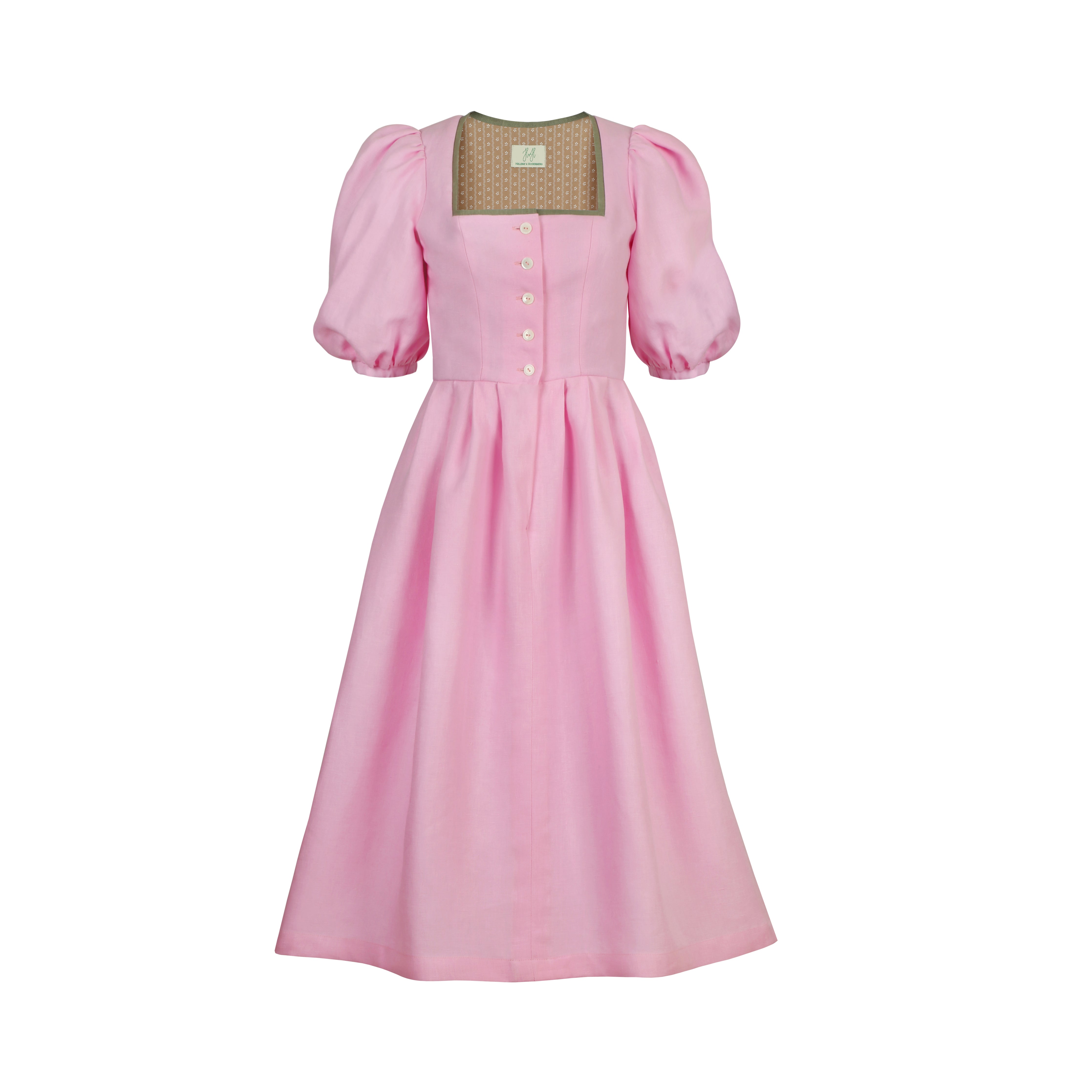 Leinenkleid Dirndl Waschdirndl Leinen Rosa Front