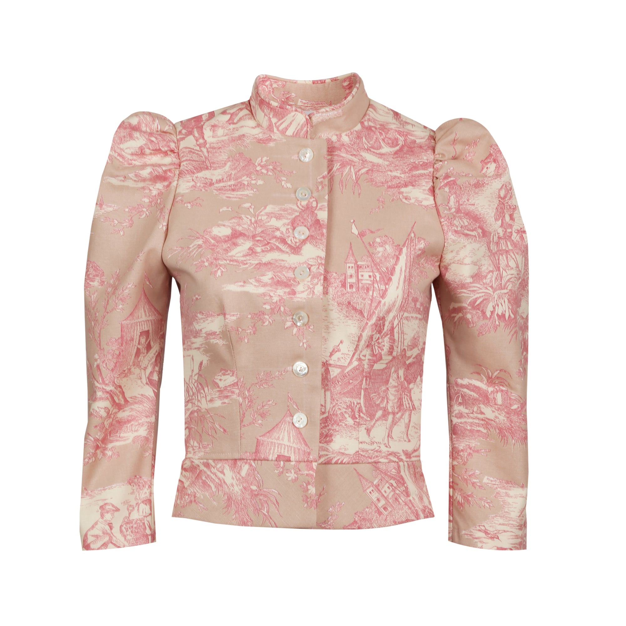 Dirndl Jacke mit Toile de Jouy Stoff Muster in Altrosa