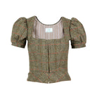 Tweed Dirndl Top Puffärmel Tracht Englischer Countryside Style