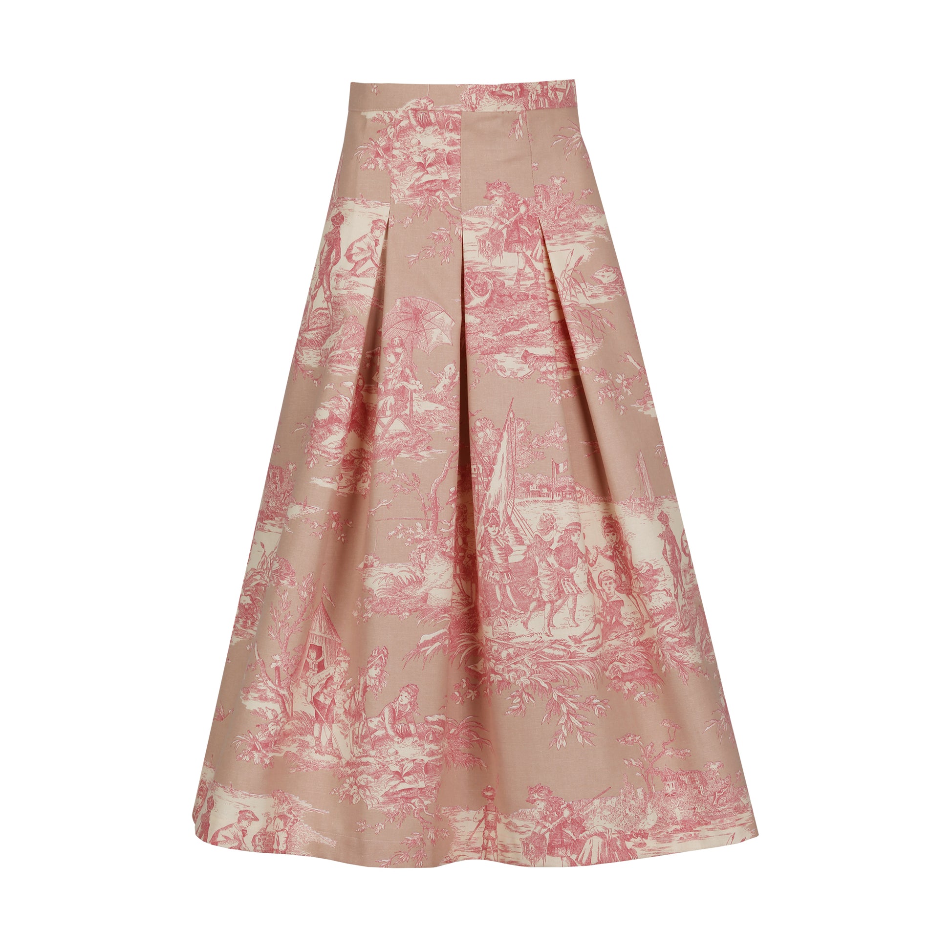 Dirndl Rock mit Toile de Jouy Stoff Print Muster in Altrosa