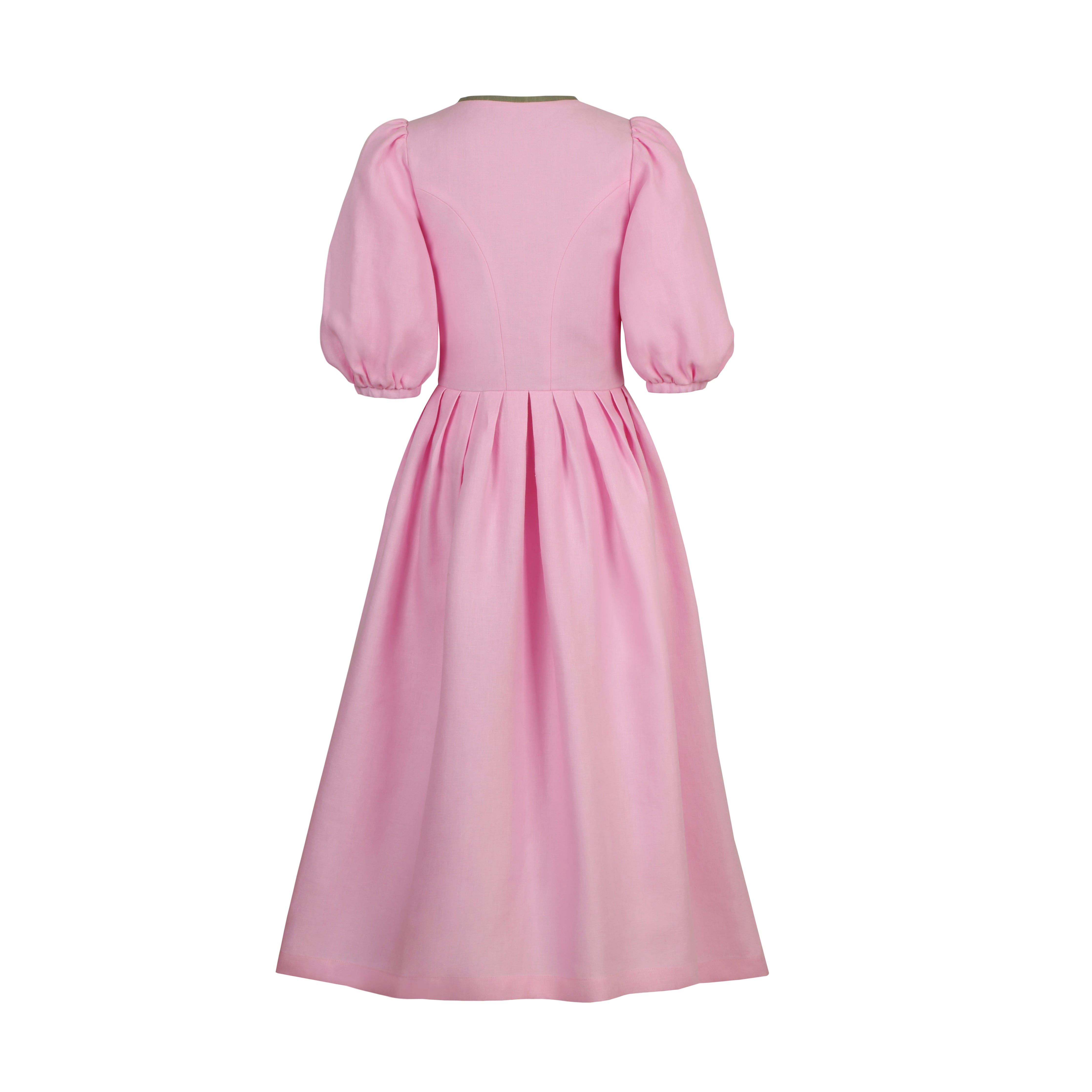 Leinenkleid Dirndl Waschdirndl Leinen Rosa Front
